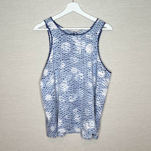 Loft Lou & Grey Fizzout Fluid Tie Tank, Keyhole Back Sleeveless Swingy Style - L - Picture 2 of 7